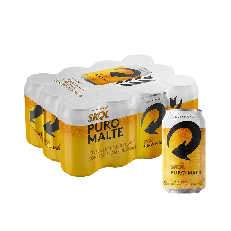 Caixa De Cerveja Lata Skol Preço Cerveja Skol Puro Malte 350ml 12 Unidades Emporio Da Cerveja