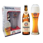 Kit Cerveja Erdinger Weiss 1 Garrafa 500ml + 1 Copo 500ml