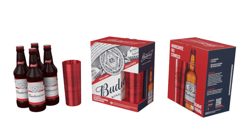 Kit Budweiser (4 Cervejas Budweiser 330ml + Copo) - Empório da Cerveja