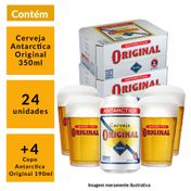 Kit Cerveja Original 350ml 24 unidades + 4 Copos