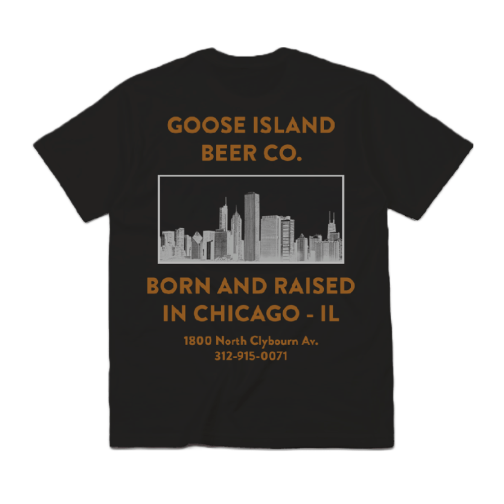 TShirt Goose Island Chicago Preta TAM P Empório da Cerveja